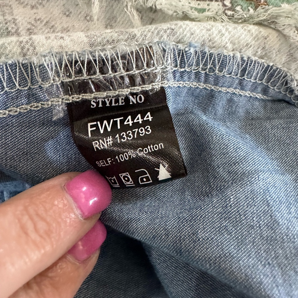 Pol Oversized Poncho Patchwork Button-Down Shirt - image 8